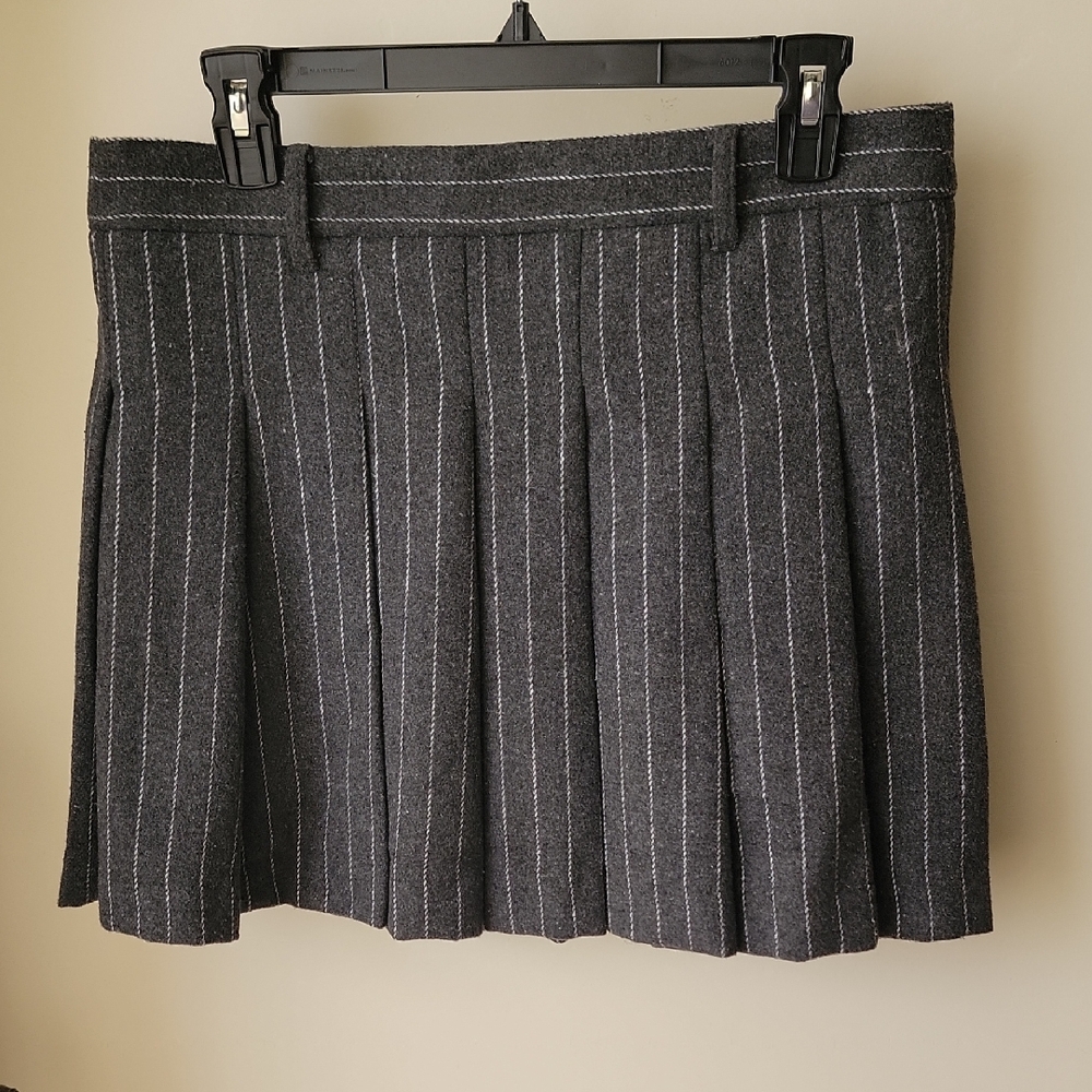 Blu Pepper Charcoal Pinstripe Mini Skirt